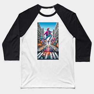 Boombox Leap: The Urban Symphony of Street Beats Baseball T-Shirt